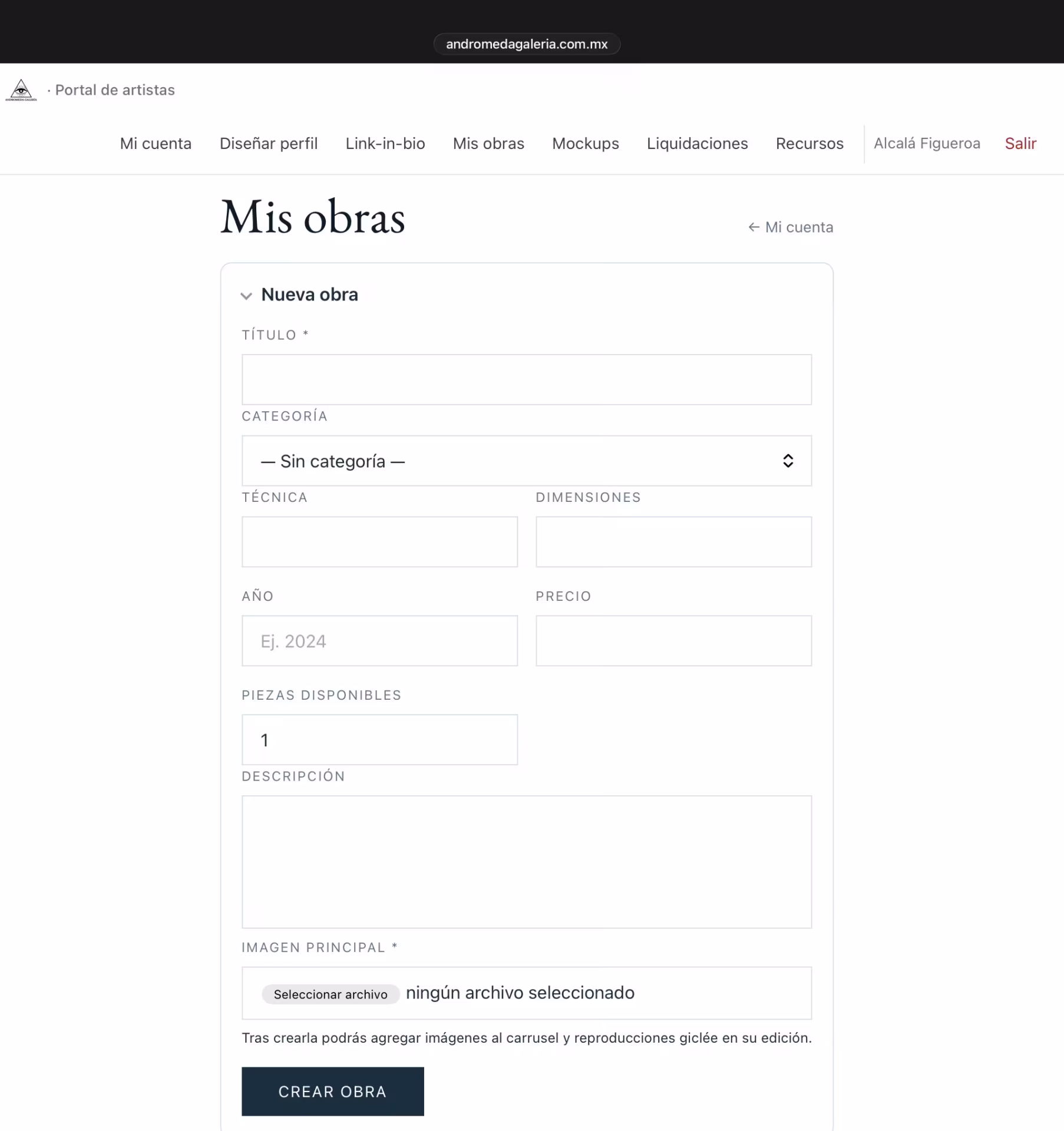 Sube obras cuando quieras a tu Galería