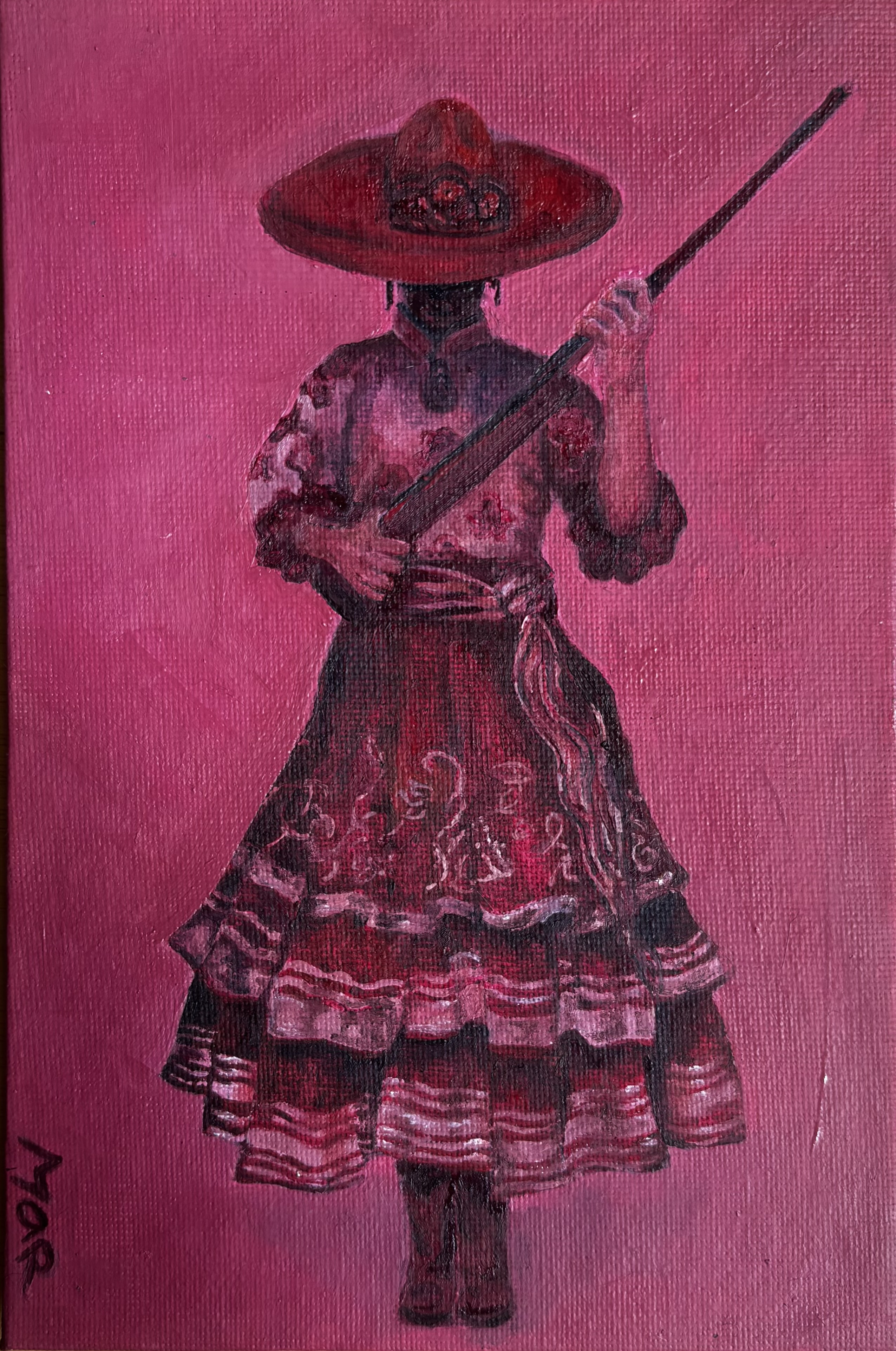 Mujer de rosa