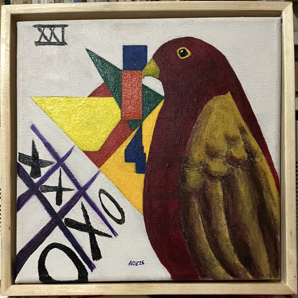 “Composición con ave, XXI y gato”
